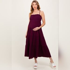 Pinkblush Burgundy Maxi Maternity Dress